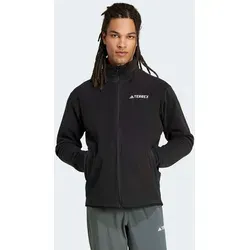 adidas Herren Terrex Multi Essentials Full Zip Fleece Jacket, Schwarz, Größe S - Funktionsjacke aus 100 % recyceltem Polyester, regulär geschnitten mit praktischen Reißverschlusstaschen – ideal für Outdoor-Aktivitäten.