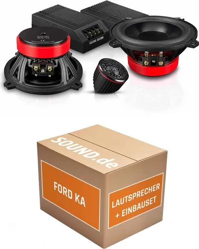 Emphaser ECP-M5 Lautsprecher Einbaupaket für Ford Ka RBT | 2x Tief-Mitteltöner & 2x Hochtöner - Komplettes Einbaupaket für Ford Ka (1996-2008): 13cm 2-Wege Lautsprecher mit hochwertigem Zubehör für einfachen Austausch und verbesserten Klang. Adapterstecker und Ringe inklusive.