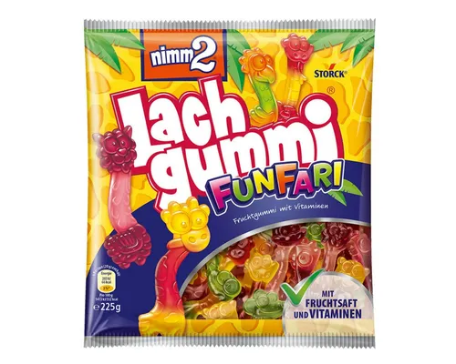 NIMM2 Süßigkeit, Storck Nimm2 Lachgummi Funfari mit Vitaminen und Fruchtsaft 225g