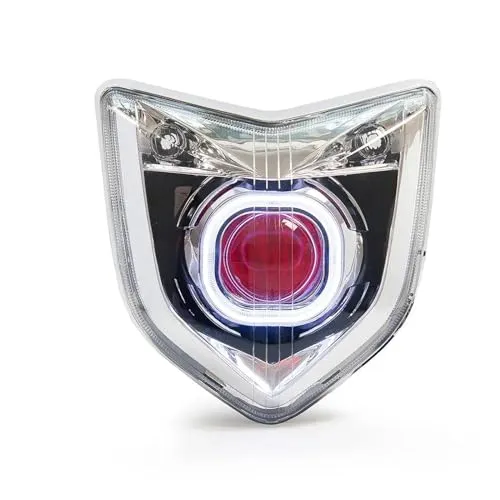LED-Scheinwerfer-Set, kompatibel mit Motorrad, kompatibel mit Scheinwerfern Yamaha FZ1N 2006-2012 (Rotes Demon Eye)