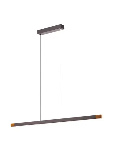 EGLO Hängeleuchte LISCIANA - Elegante LED Lampe in Warmweiß - Hängelampe aus Aluminium und Holz in Walnuss-Optik, 87,5 cm lang, mit wechselbarem LED-Modul für warmes Licht und stilvolles Ambiente.