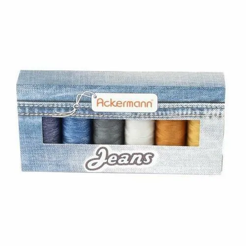 Ackermann Jeans Nähgarnset Farben Mix Stärke 80, 6x 150m (1,42 EUR/100 m)