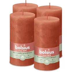 Rustik Stumpenkerzen 130/68 mm - Herbstliches Orange (4 Stück)