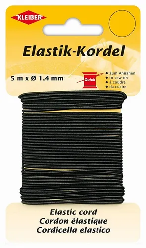 KLEIBER Elastik-Kordel 1,4 mm x 5 m schwarz