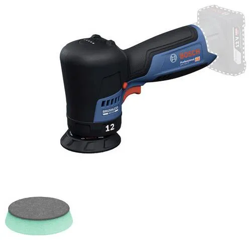 Bosch Professional GPX 12V-77 Akku Exzenterpoliermaschine - Polierer - Der GPX 12V-77 bietet bürstenlosen Motor für konstante Leistung, ergonomisches Design und 5-stufige Geschwindigkeitsauswahl für präzises Polieren.