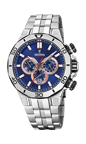 Festina Unisex ErwachseneArmbanduhr Chronograph Quarz Edelstahl F20448/1