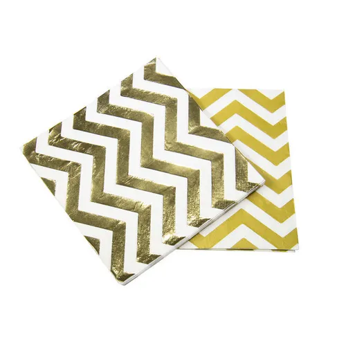 Servietten,Tischdeko,Hochzeit,Jubiläum,Feier, Metallic Gold glänzend, 33cm, 20 S