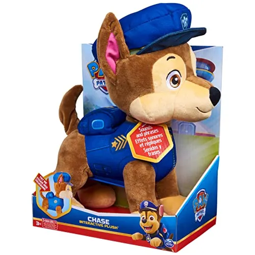 PAW PATROL Interaktives Plüschtier Chase - 20+ Geräusche & wedelnder Schwanz - Elektronische Haustiere: Chase begeistert mit über 20 Geräuschen, wedelndem Schwanz und dem beliebten Titelsong. Perfekt für kleine PAW Patrol Fans ab 3 Jahren!