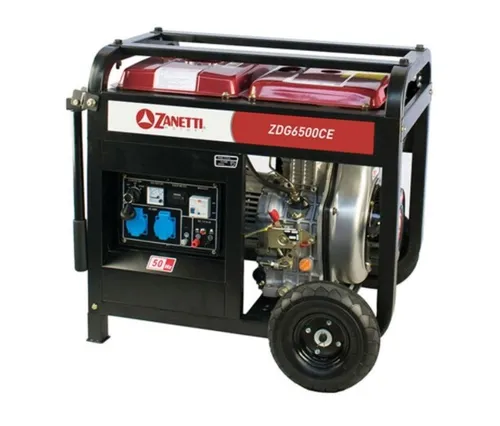 Diesel-Stromgenerator 9,6 PS 10 Lt. ZANETTI ZDG6500CEV Elektrischer Start