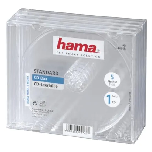 Hama CD Hülle 00044748 1 CD/DVD/Blu-Ray Transparent 5St.