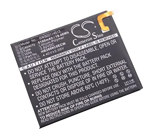 vhbw Akku kompatibel mit Huawei Mediapad BTV-DL09, M3 TD-LTE Tablet Pad (5100mAh, 3,82V, Li-Polymer)