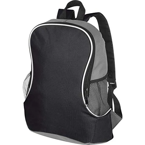Rucksack mit Seitenfächern / aus Polyester / Farbe: schwarz