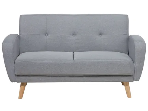 Schlafsofa FLORLI Stoff Hellgrau 2-Sitzer