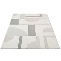 payé Teppich Ello 9992 Boho Flachflor Rund 120x120 cm Grau