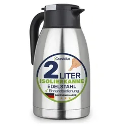 Gravidus Isolierflasche Edelstahl 2L