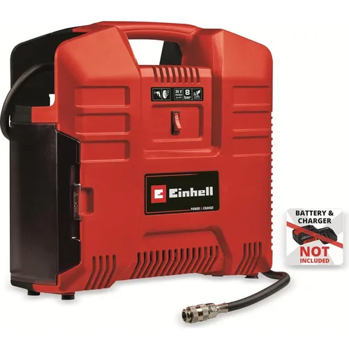 Einhell Akku-Koffer-Kompressor TE-AC 36 8 Li OF Set-Solo - 36 V, max. 8 bar, ölfrei und wartungsarm, ideal für flexiblen Einsatz mit praktischem Zubehör