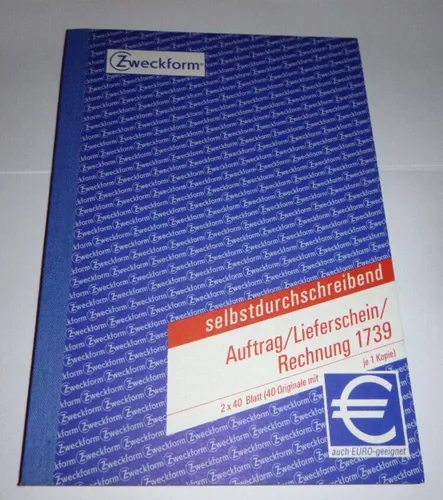 Zweckform 1739, Auftrag / Lieferschein / Re , 2 x 40 Blatt je Heft Fomat DIN A5,