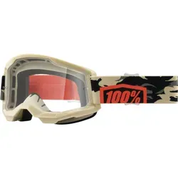 100% Strata 2 Kombat - Klare Motocross Brille - Sportbrillen mit flexibler, langlebiger Bauweise und großem Sichtfeld für optimale Sicht und Komfort beim Fahren.