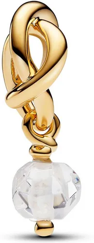 Pandora Charm April Clear 763462C04 - Beads – Vergoldeter Charm mit Unendlichkeitszeichen und klarem Stein, ideal um deine Persönlichkeit auszudrücken und als bedeutungsvolles Geschenk.