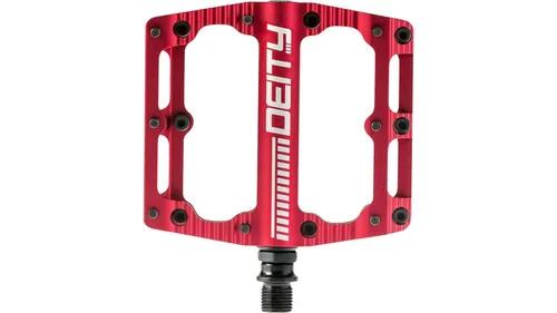 Deity Black Kat Pedals - Rote Hybridpedale - Hochwertige Hybridpedale in Rot, passend für universelle Fahrradtypen. Robustes Aluminium für langlebige Leistung im Alltag.