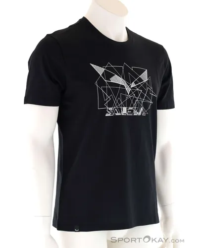Salewa Eagle Geometric Herren T-Shirt - Schwarz - M - Herren-Shirts mit stylischem geometrischen Design, ideal für Outdoor-Aktivitäten und hohen Tragekomfort.