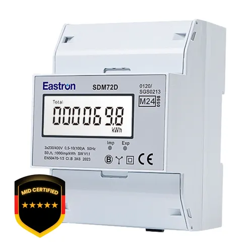 EASTRON SDM72D-MID Stromverbrauchsmesser – 100A Drehstromzähler