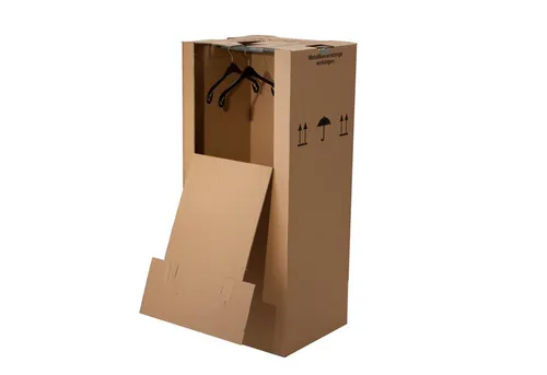BB-Verpackungen Umzugskarton Kleiderbox, 2-wellig, 40kg Traglast, 600 mm x 510 mm x 1350 mm