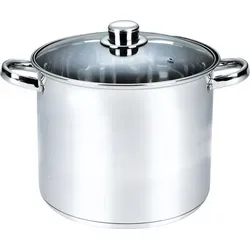 Michelino Edelstahl-Kochtopf 12 Liter 12107 - Kochtopf aus hochwertigem Edelstahl mit 3-schichtigem Alu-Thermoboden, ideal für alle Herdarten, auch Induktion. Perfekt für die Zubereitung von Eintöpfen, Pasta und mehr.
