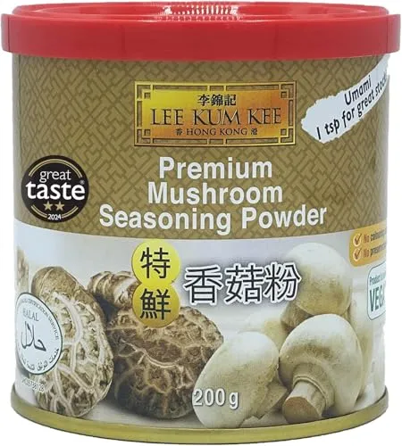 Lee Kum Kee Premium Pilz-Würzpulver – Intensives Umami für Ihre Gerichte - Kräuter mit hochwertigem Pilzgeschmack, ideal für Suppen, Saucen und Eintöpfe. Verleiht Gerichten eine besondere Tiefe ohne Konservierungsstoffe.