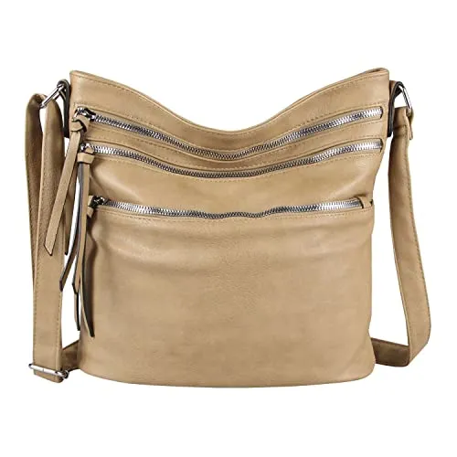 ITALYSHOP24 Damen Hobo Bag XL Shopper Umhängetasche