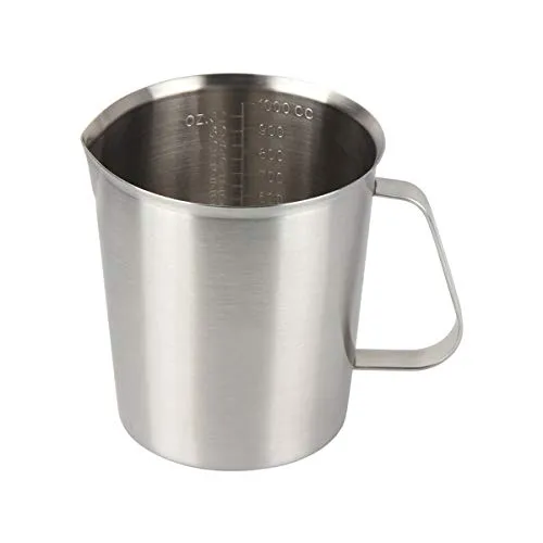 Kitchnexus Messbecher Edelstahl 1,5L, Milchkännchen Messkanne Milk Pitcher für Küche Kaffee Latte Cappuccino
