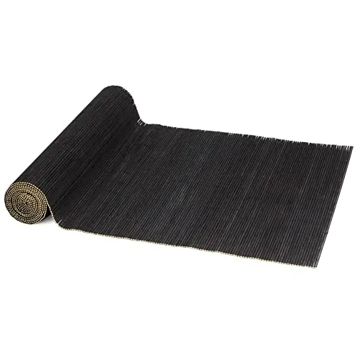 BambooMN Tischläufer aus Bambus schwarz in schwarz von BambooMN