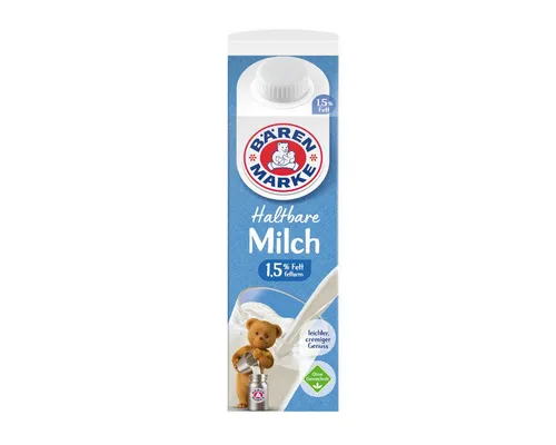 BAERENMARKE Milch, Bärenmarke Haltbare Milch 1,5% Fett fettarm ultrahocherhitzt 1000ml