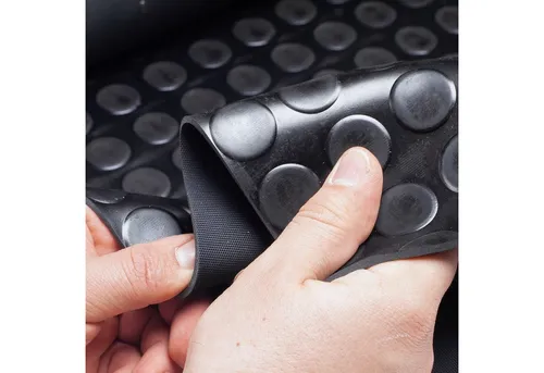 ANRO Gummimatte Bodenmatte Gummimatte Bodenbelag Noppen schwarz div. Größen, Einzelstück, 1-St., Scheiben - geprägt