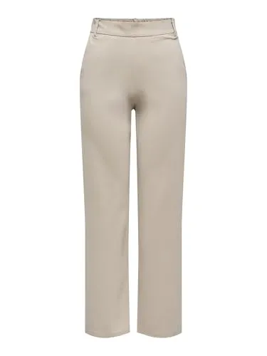 Only Damen Hose ONLPOPTRASH LIFE MW Relaxed Fit Beige - Stoffhosen mit normaler Leibhöhe, ideal für jeden Figurtyp, bietet höchsten Tragekomfort und Stil für Alltag und Freizeit.
