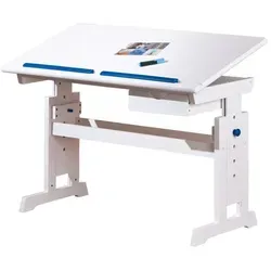 Batur Schreibtisch 1 Schublade weiss,blau/ pink. - Weiß in blau von VCM