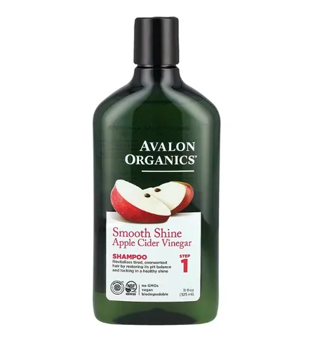 Avalon Organics, Shampoo, Smooth Shine, Schritt 1, Apfelessig, 325 ml