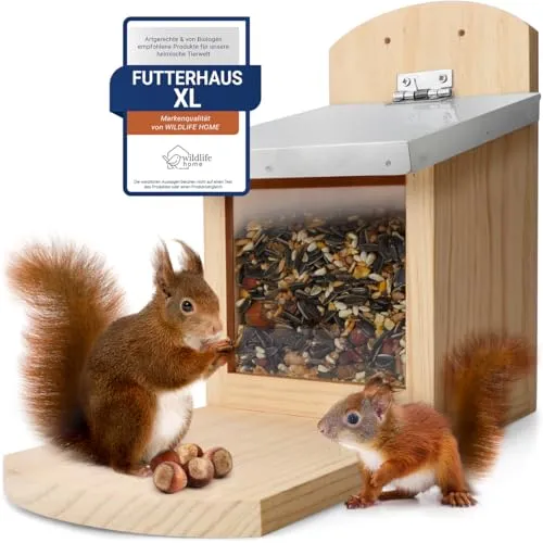 Eichhörnchen-Futterhaus XL mit Metalldach von wildlife home