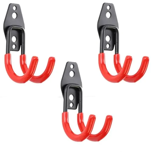 botle Set 3 Stck. Wandhaken, Werkzeughaken, für Elektrowerkzeuge, U-förmig 7cm, stabil mit PVC-Ummantelung, für Garage, Schuppen, Haken für Kleide und Farbrolle, Doppelhaken, Tragkraft bis 40 kg