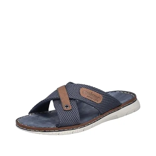 Rieker Herren 21340 Pantolette, Blau, 40 EU - Wanderschuhe mit Komfortweite, ideal für entspannte Spaziergänge und optimalen Tragekomfort.