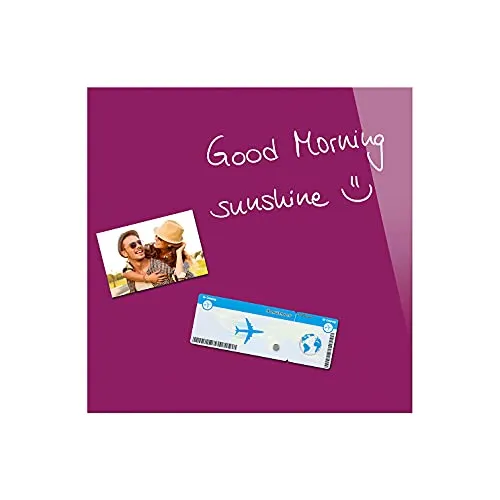 Sigel Glas-Magnettafel B1104 Be!Board, 45 x 45 cm, beere - Moderne Magnettafel aus bruchfestem Sicherheitsglas, magnethaftend und beschriftbar. Ideal für kreative Notizen und Organisation in stilvollem Design.