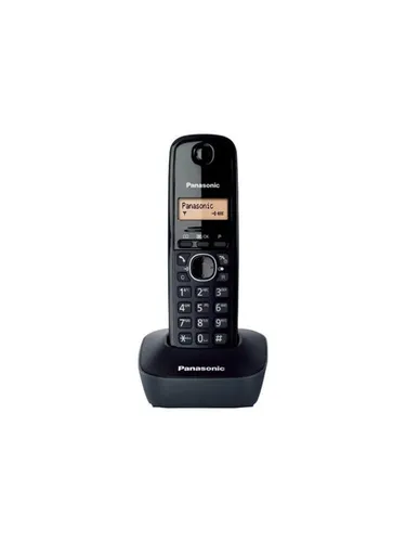 Panasonic KX-TG1611 Schnurlostelefon - DECT, Schwarz mit LCD-Display, 50 Einträge im Telefonbuch und Hintergrundbeleuchtung