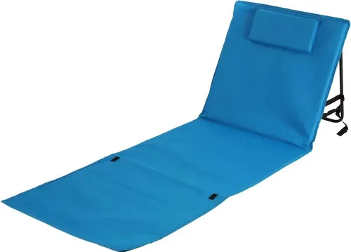 BURI Klappbare Strandmatte mit Rückenlehne - Faltbare Gartenliege mit mehrfachem Verstellmechanismus und Kopfpolster für optimalen Komfort. Ideal für Strand, Garten oder Camping, inklusive Tragetasche für einfachen Transport.