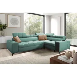 Kaiser Möbel Elegantes Ecksofa mit modischer Steppung mit Schlaffunktion,USB GRECO II Avra Mintz Rechts