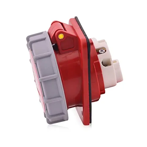 CEE-Starkstrom-Einbausteckdose Schräg 63A 400V 6h IP67 5-polig (3P+N+E): IEC-60309 Industrie- und Mehrphasenstecker