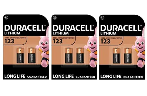Duracell 123 Lithium-Batterien (3 Blister mit 2 Batterien) - Batterien mit langer Lebensdauer, ideal für hochenergetische Geräte wie Kameras und Taschenlampen.
