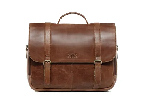 SID & VAIN Messenger Bag - Echtleder Aktentasche für 15 Zoll Laptop - Vintage Messenger Bag aus echtem Leder, ideal für Laptop und Zubehör. Praktische Umhängetasche mit verstellbarem Schultergurt, perfekt für Beruf und Studium.