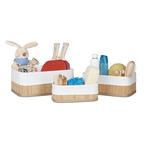 Aufbewahrungskorb Aufbewahrungsbox Dekokorb Bambuskorb 3-teilig Allzweckkorb