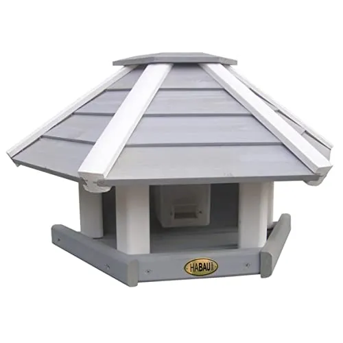 HABAU Vogelhaus Wandhänger aus Holz, grau/weiß in grau von HABAU