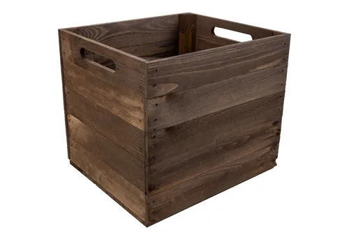 Creative Deco Holzkiste Wenge - Stylische Aufbewahrungsbox für Kallax Regal - Aufbewahrungsbehälter ohne Deckel, ideal für Ordnung im Wohnraum, gefertigt aus hochwertigem Kiefernholz mit zwei praktischen Griffen für einfachen Transport.